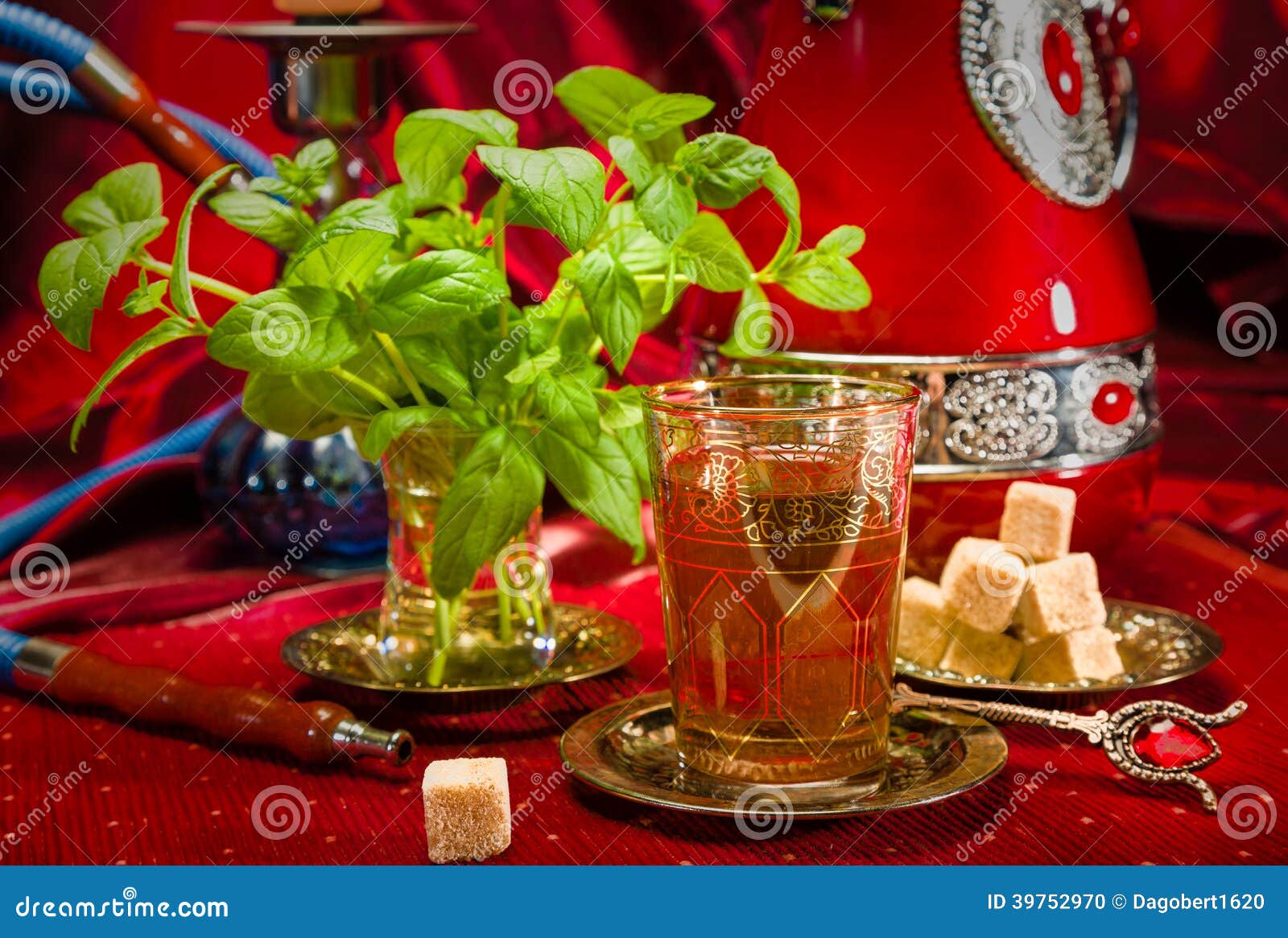 Traditional Arabic Mint Tea Stock Photo Image of silver, mint 39752970