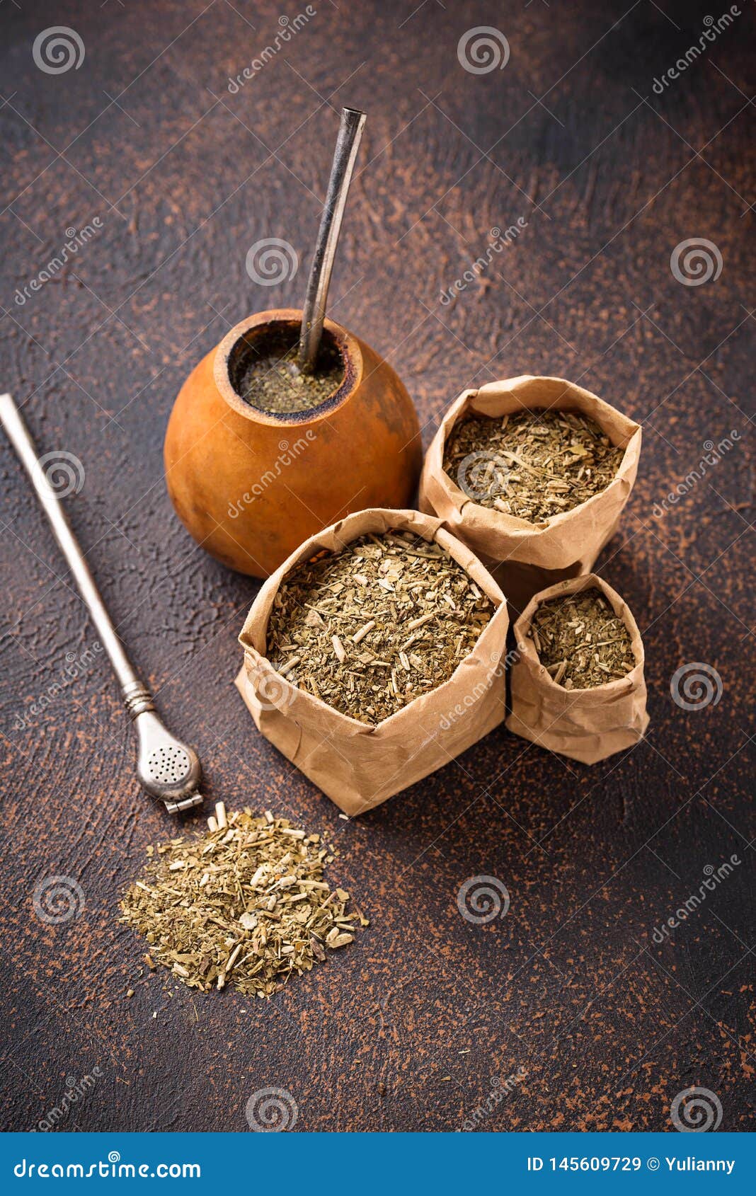 Traditional Argentina Yerba Mate Tea Stock Image - Image of culture, metal:  145609729