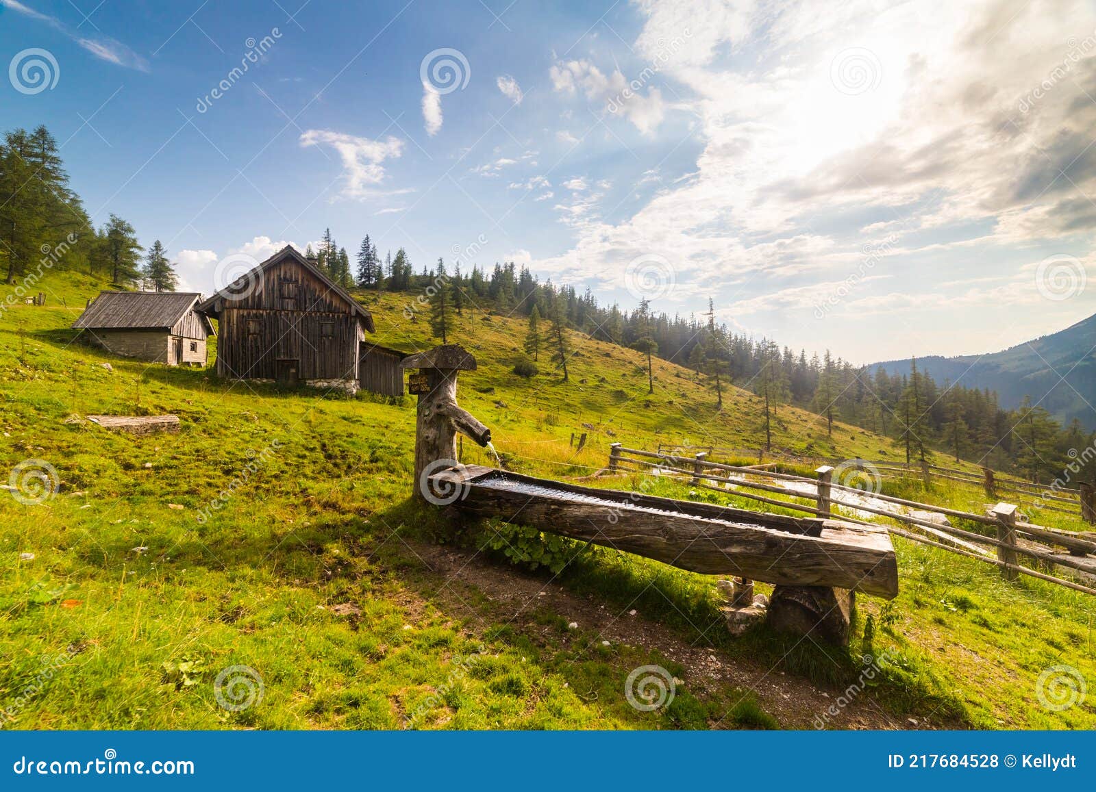 traditional austrian mountain village close to hoher dachstein, neustattalm, austria