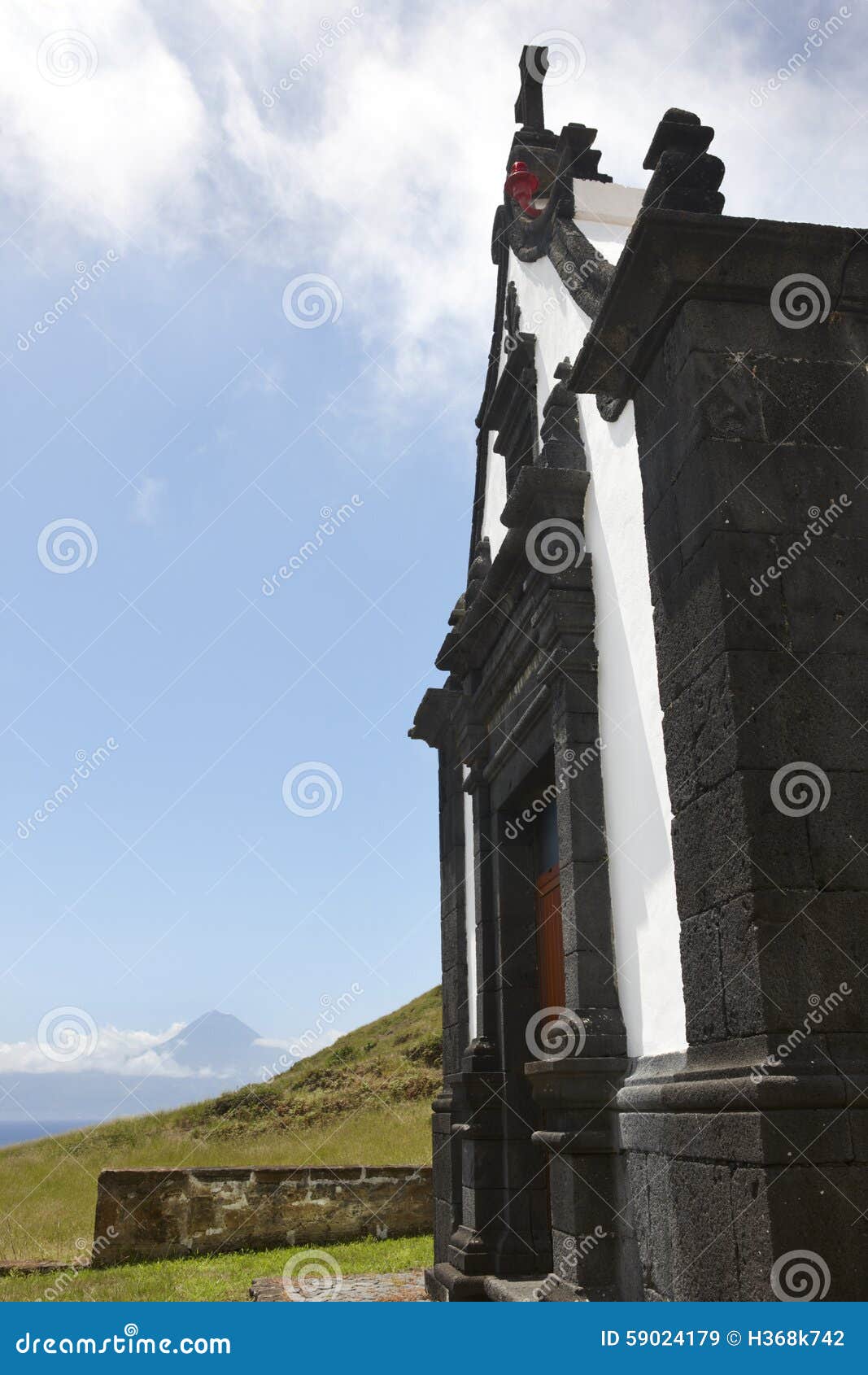 traditional azores chapel in velas. sao jorge island. portugal