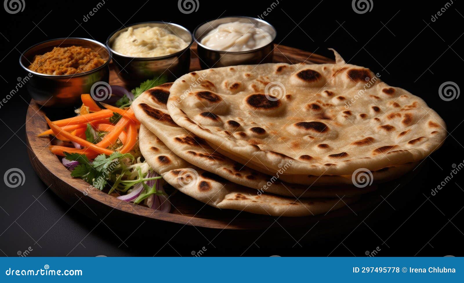 A Traditional Bakery Offering Fresh Pita Bread. Generative AI Stock