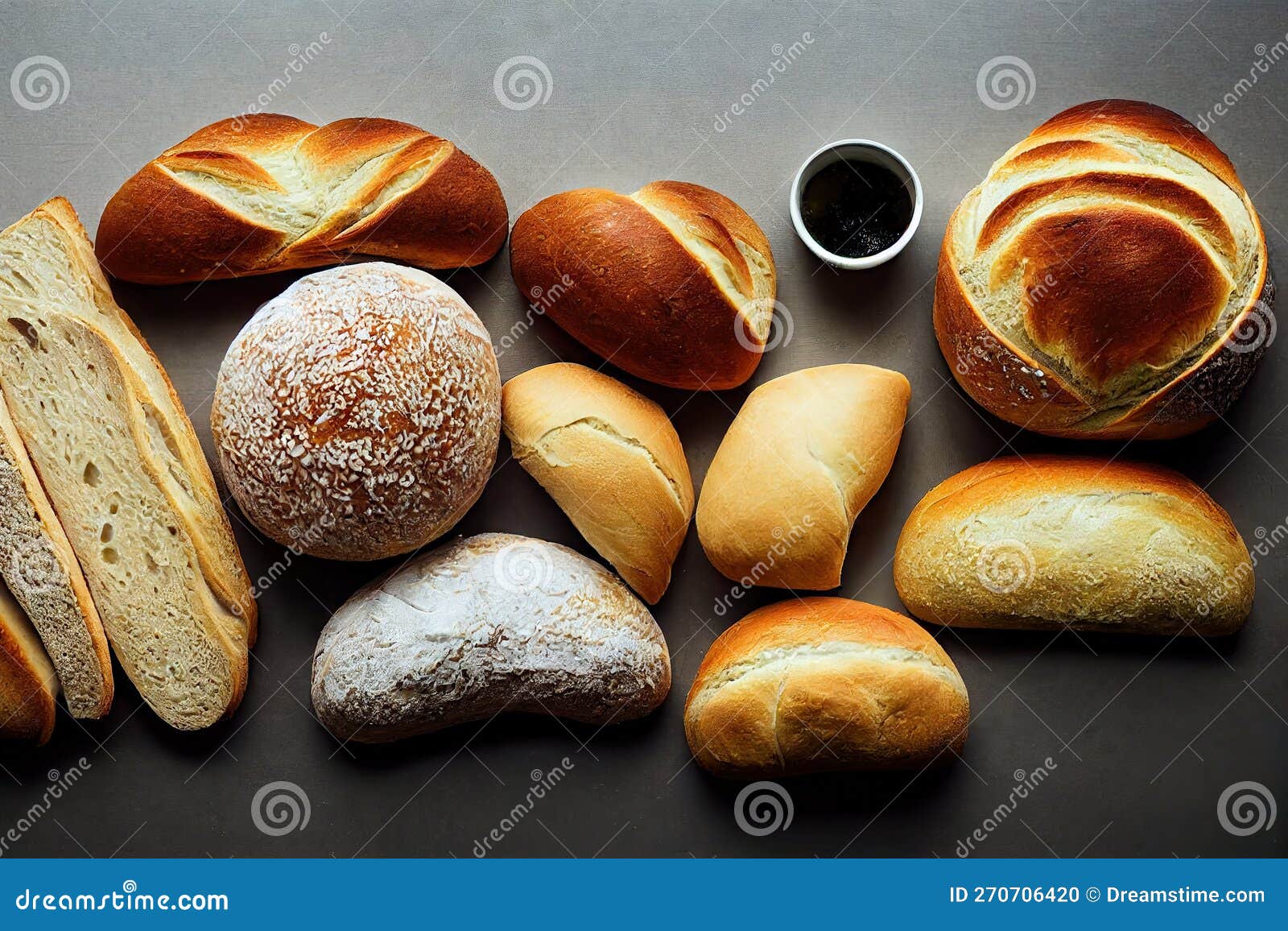 Traditional Baking Buns of Wheat Flour Baked Bread Stock Illustration