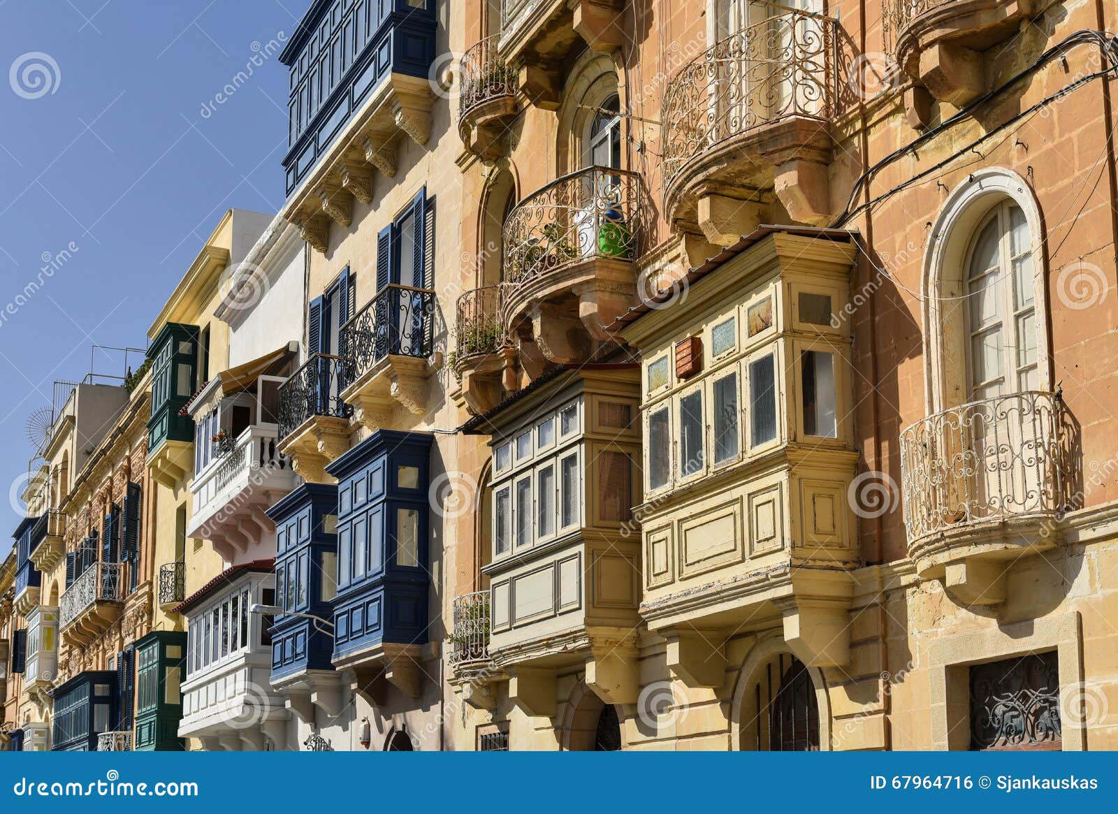 traditional balconies in valletta malta