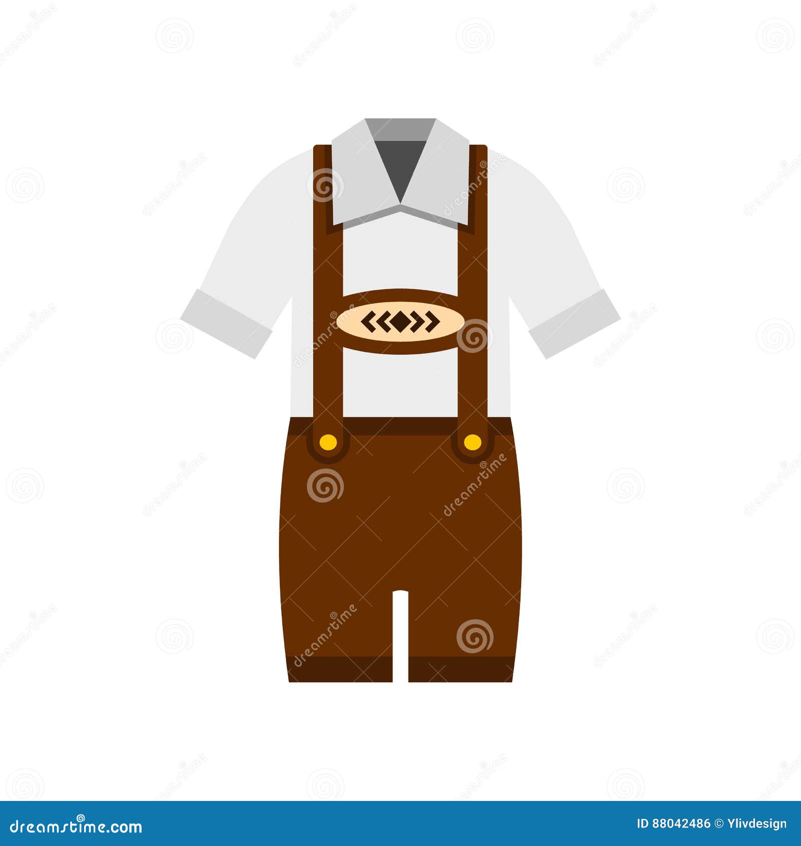 Traditional Bavarian Men Suit Icon, Flat Style Stock Vector ...