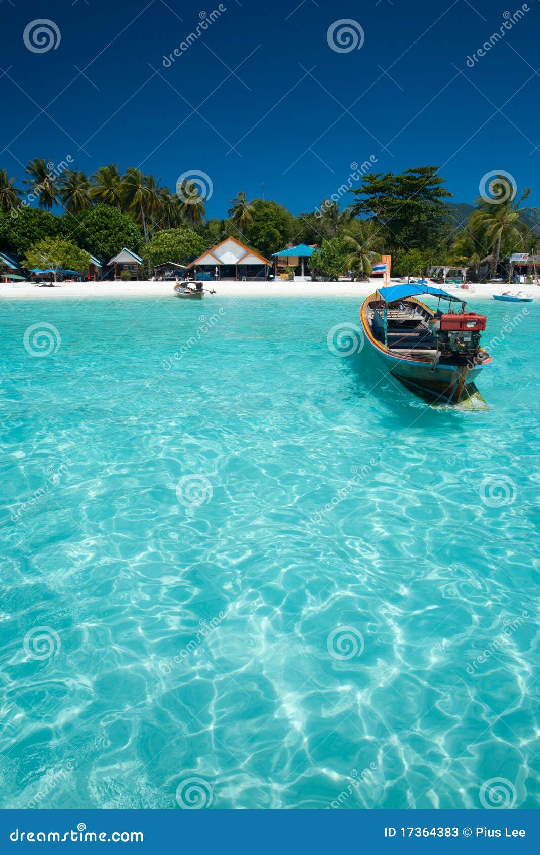 Traditional Boat Crystal Clear Water Stock Image - Image 