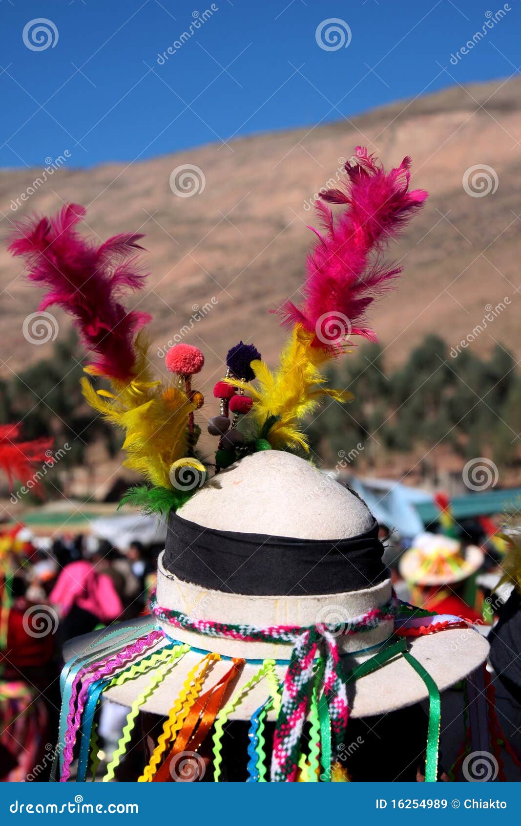 Traditional bolivian hat stock image. Image of felt, white - 16254989