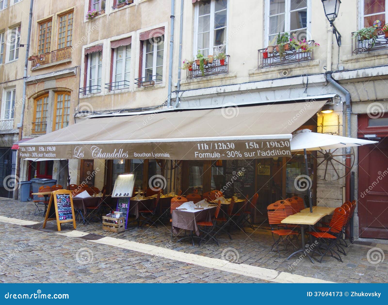 Traditional Bouchon Restaurant in Vieux Lyon, France Editorial Stock ...