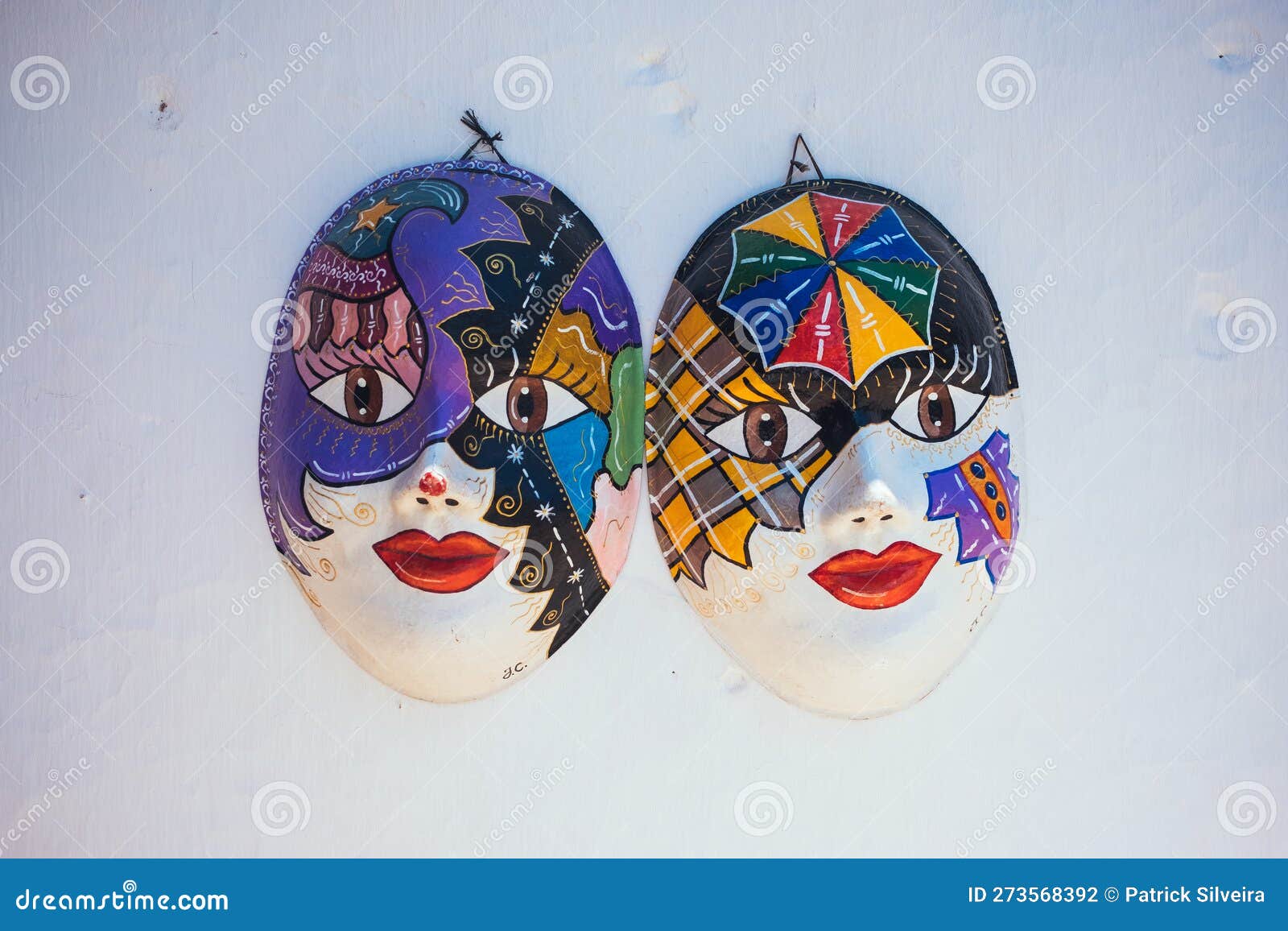 traditional brazilian carnival masks in olinda - pernambuco