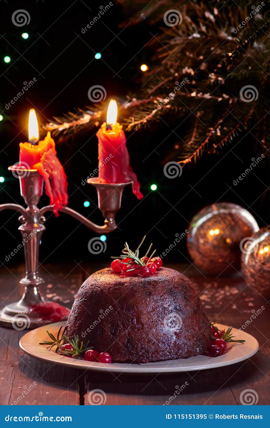 Traditional British Christmas Pudding Stock Image - Image of classic ...