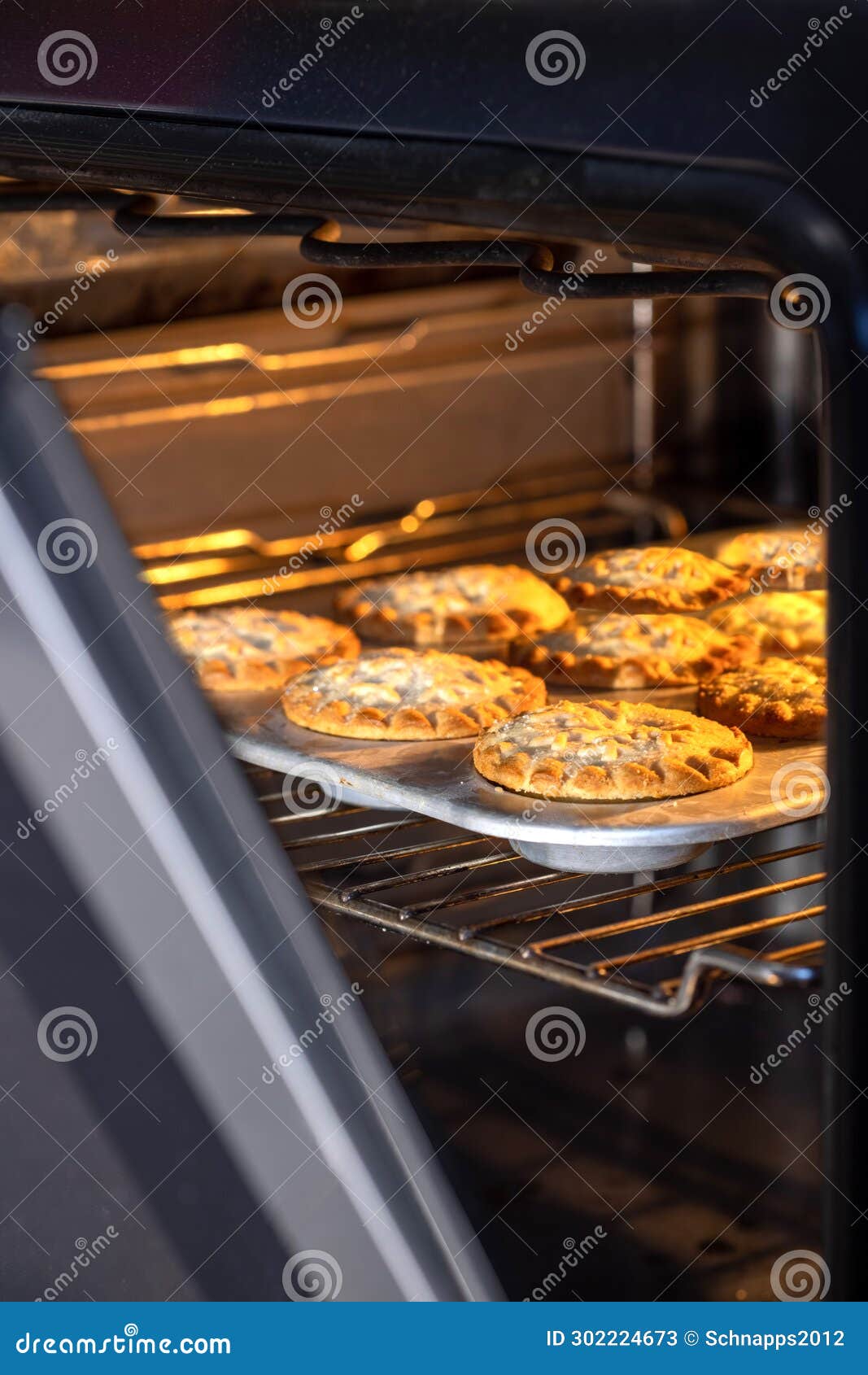 Traditional British Mince Pies Baking in an Oven Stock Image Image of