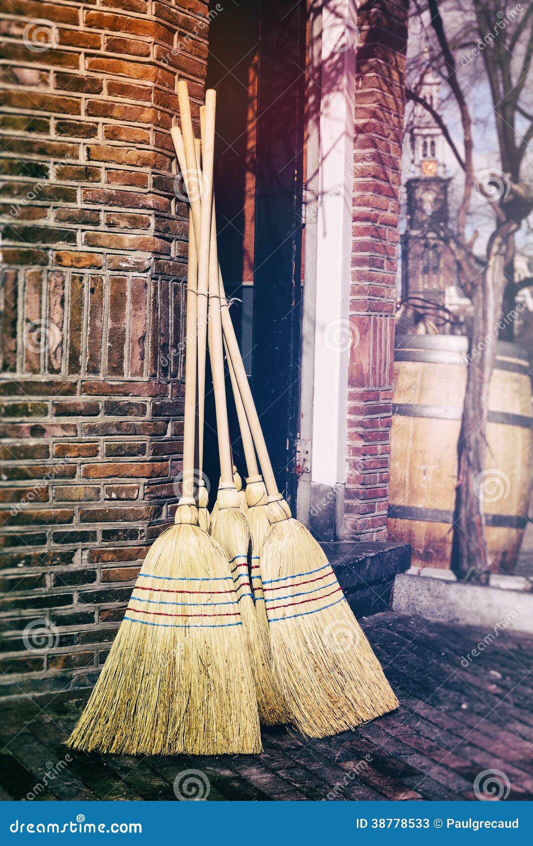 Traditional brooms stock image. Image of chores, cleanup 38778533
