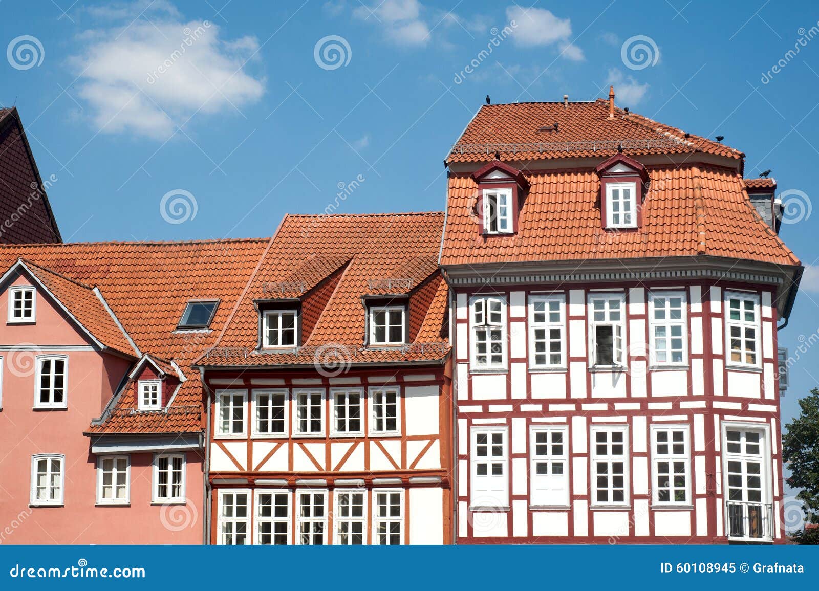 Traditional Buildings in Gottingen . Stock Image Image of street