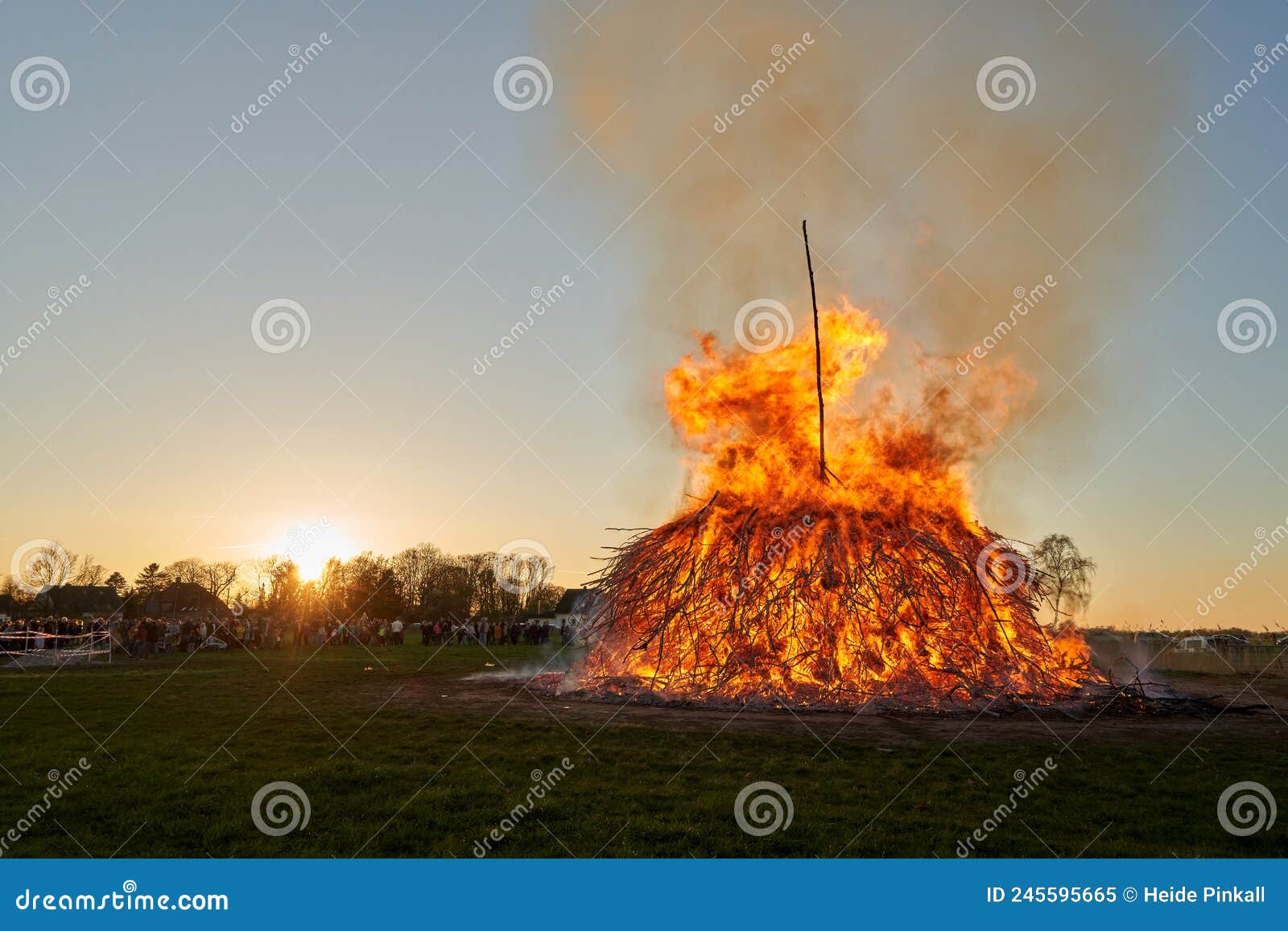 A Traditional Easter Fire is Burning Stock Image Image of blaze, burn