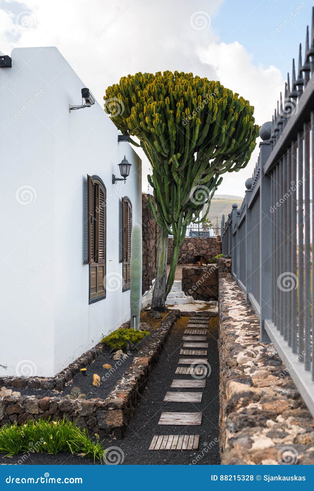 traditional canarian house detail lanzarote spain