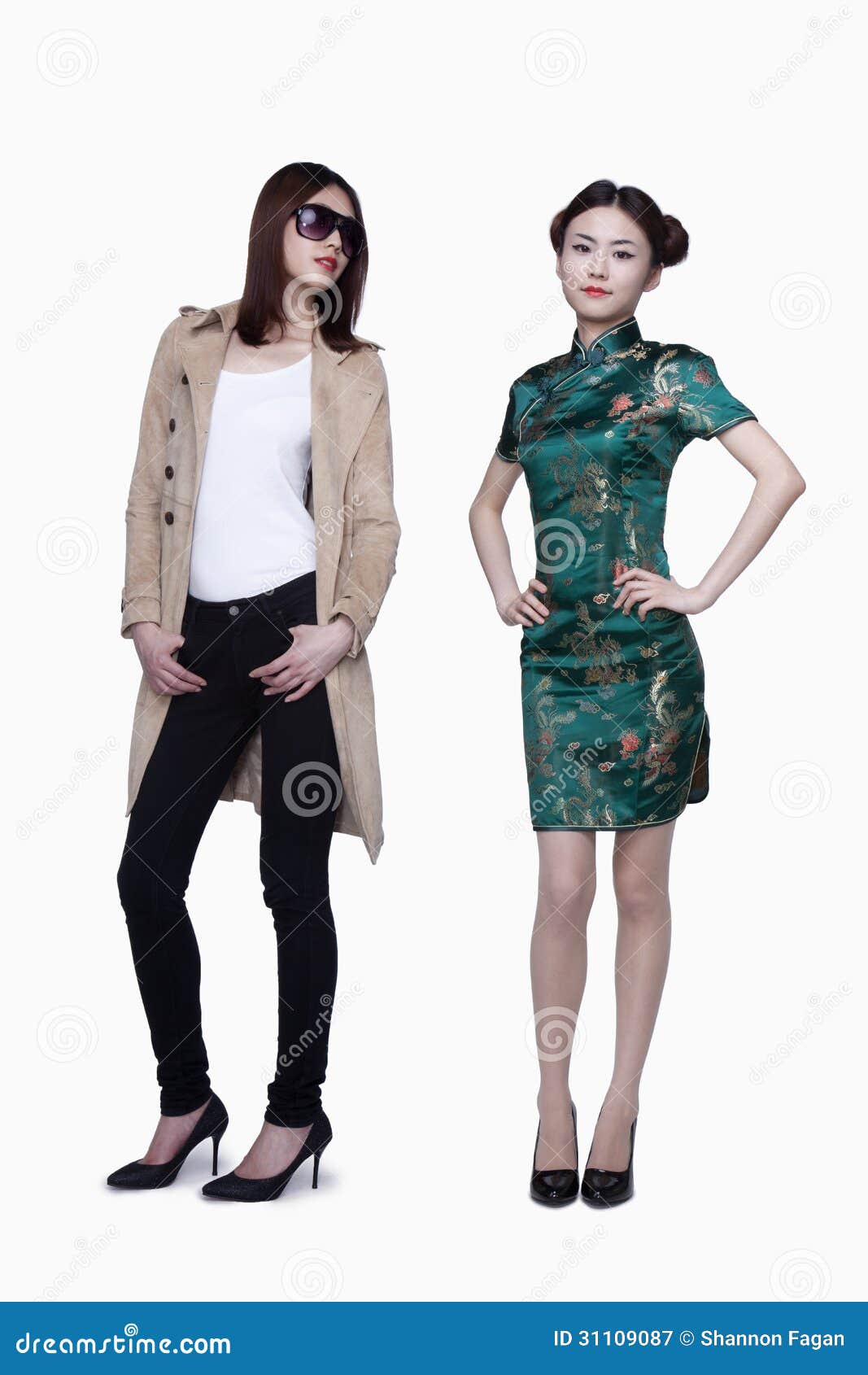 Traditional and Casual Clothing, Opposite, Studio Shot Stock Image