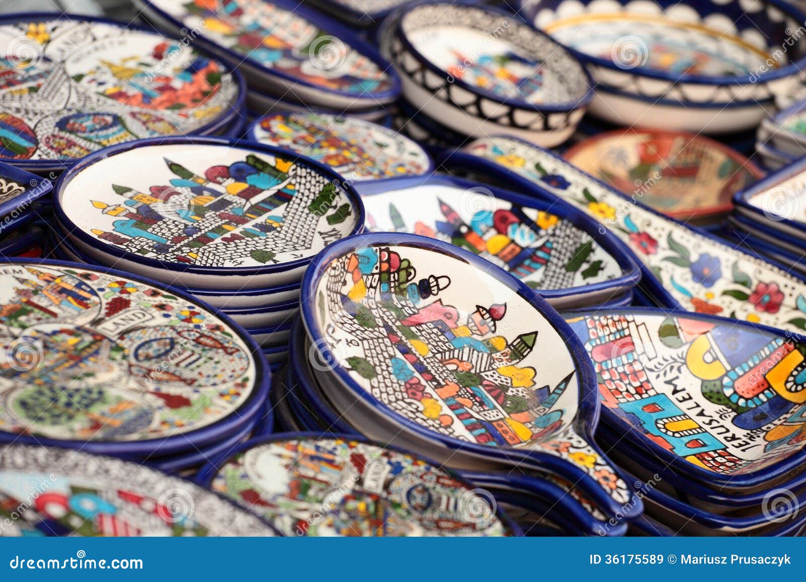 Traditional Ceramic in Local Israel Market. Stock Image Image of