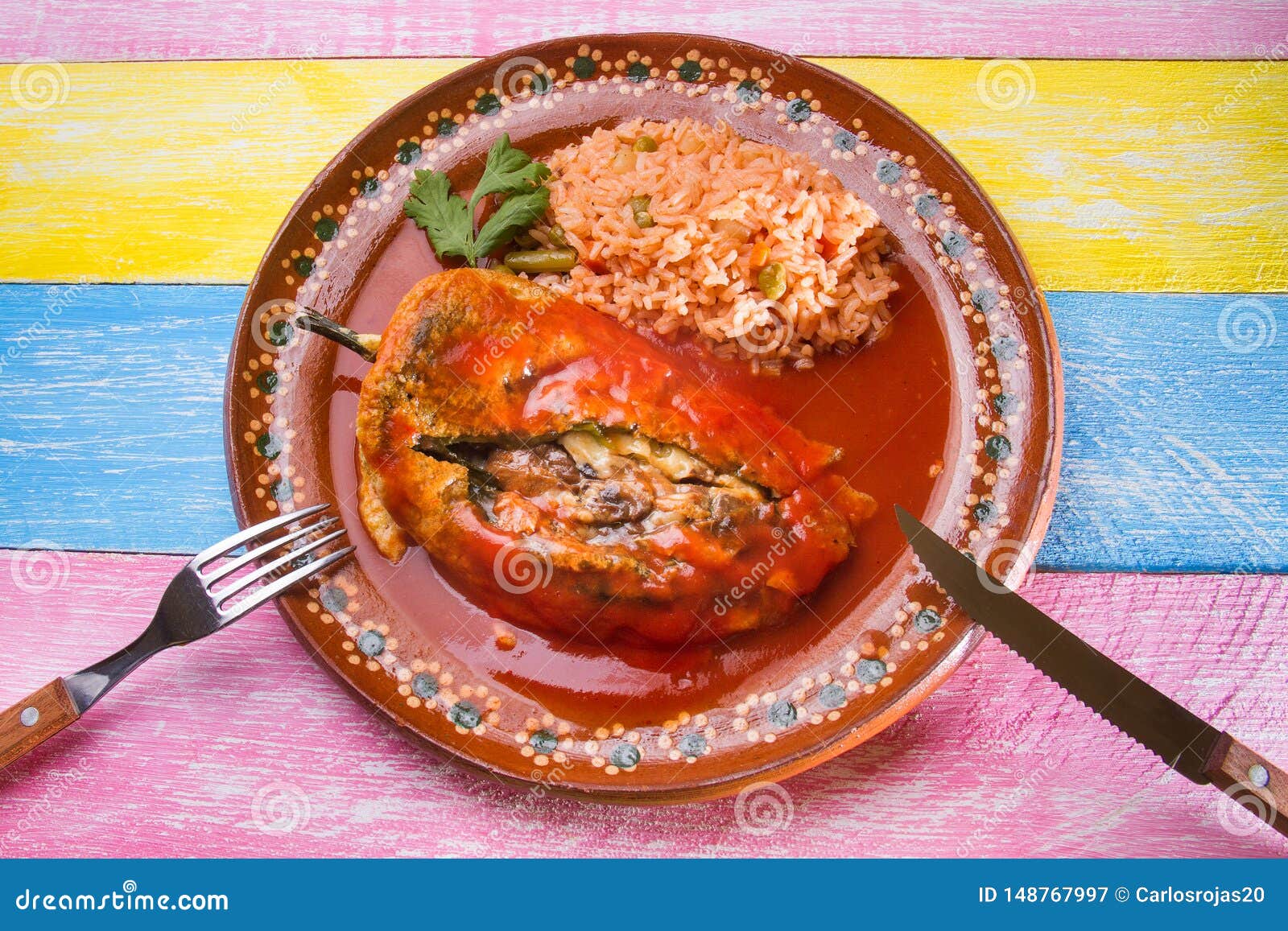Traditional chile relleno stock image. Image of poblano 148767997