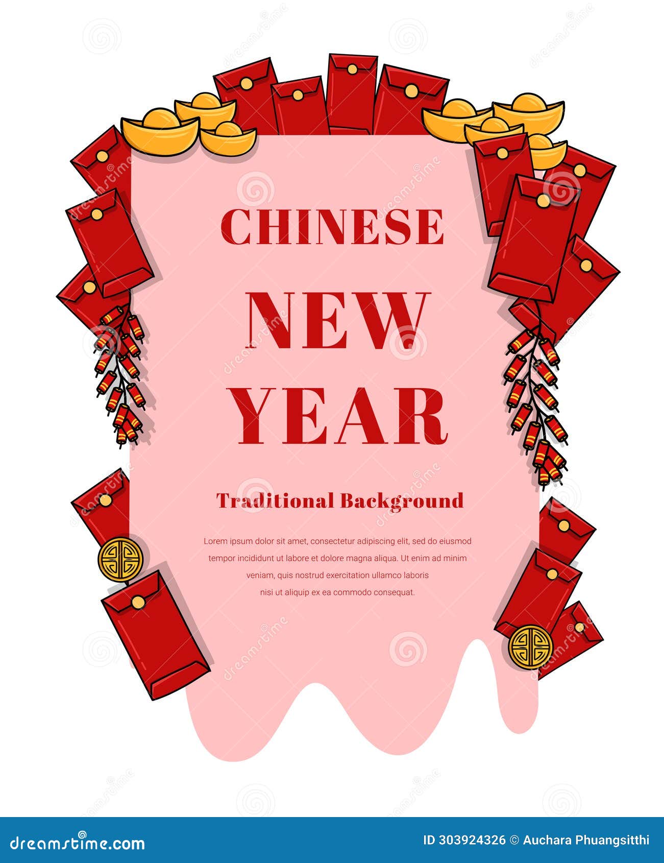 Traditional Chinese Border Design, Chinese Frame, Chinese Lunar New