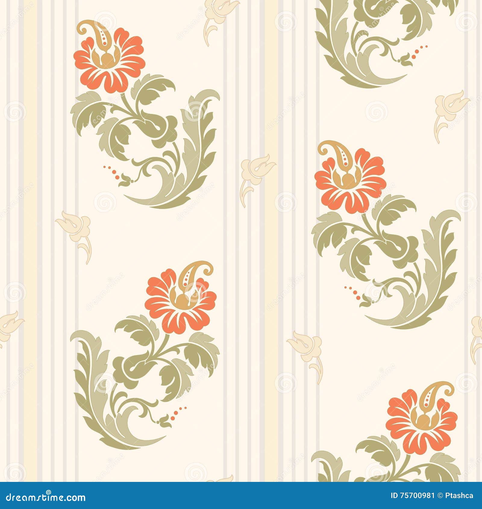 Traditional Chinese Floral Seamless Pattern for Your Design. Background.  Vector. Stock Vector - Illustration of interior, decoration: 75700981
