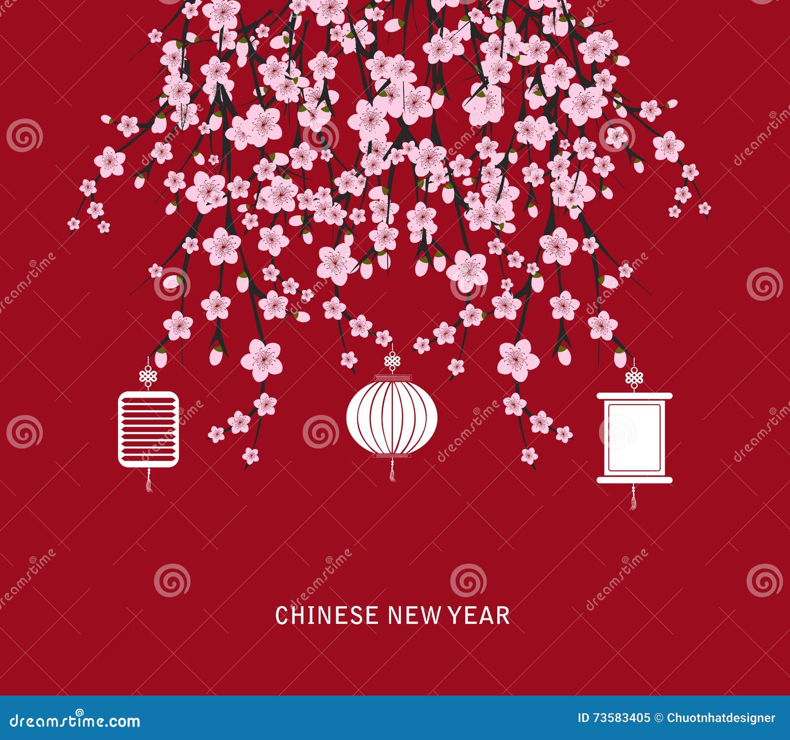 Traditional Chinese New Year. Blossom Background Stock Illustration Illustration of chinese