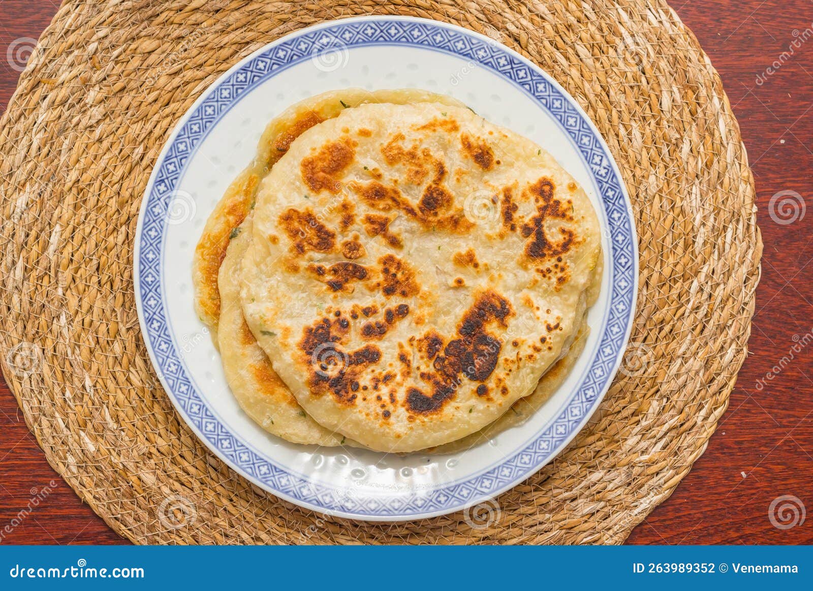 Traditional Chinese Pancakes on a Plate Stock Photo Image of
