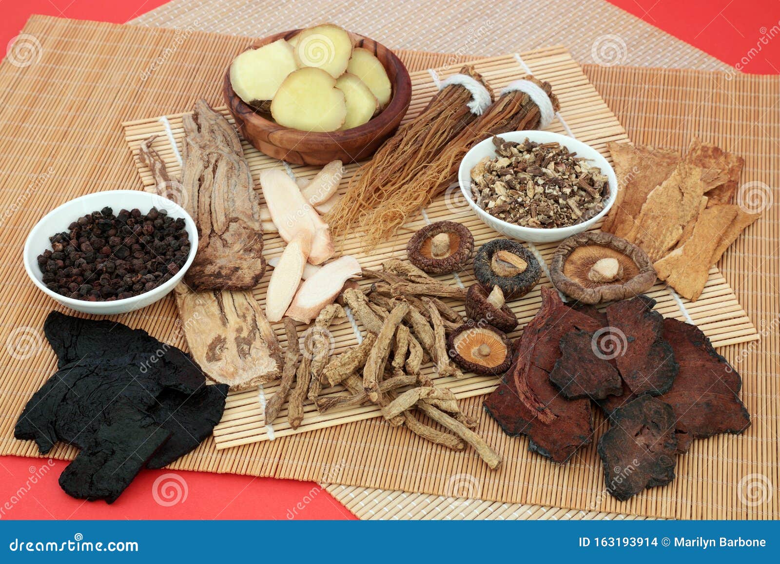 Traditional Chinese Tonic Herbs for Herbal Medicine Stock Photo Image