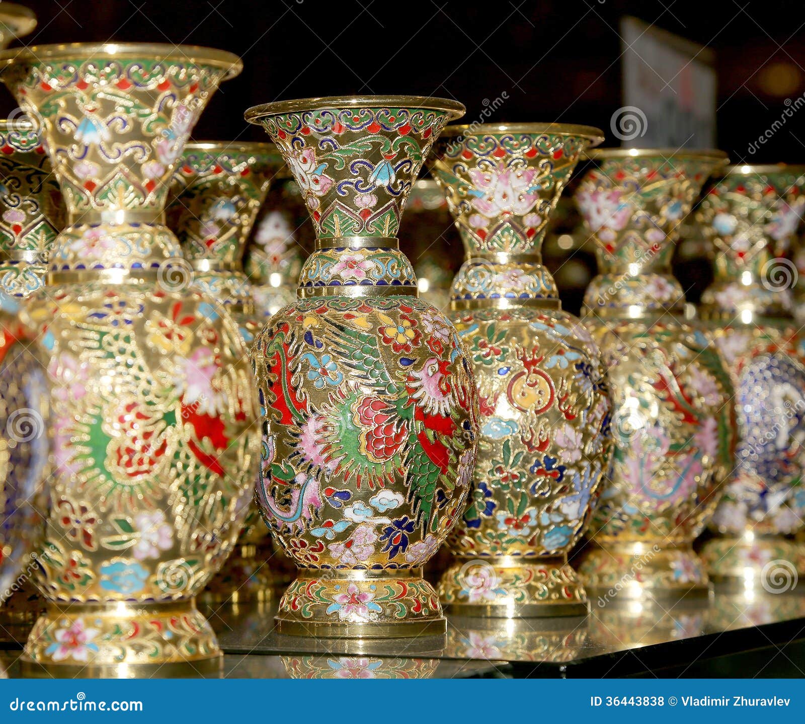 Traditional Chinese vases stock photo. Image of culture 36443838