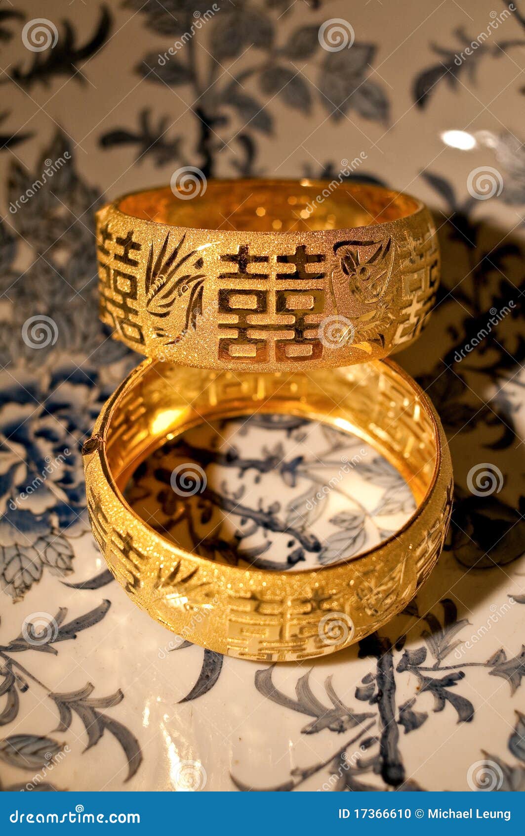 Traditional Chinese Wedding Bracelets Stock Photo - Image of engraving