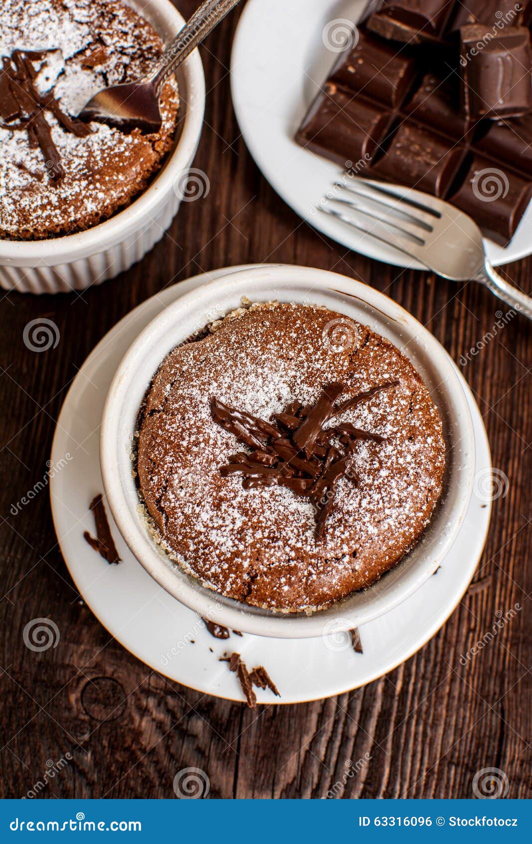 Traditional Chocolate Souffle Stock Photo Image of brownie, glasse