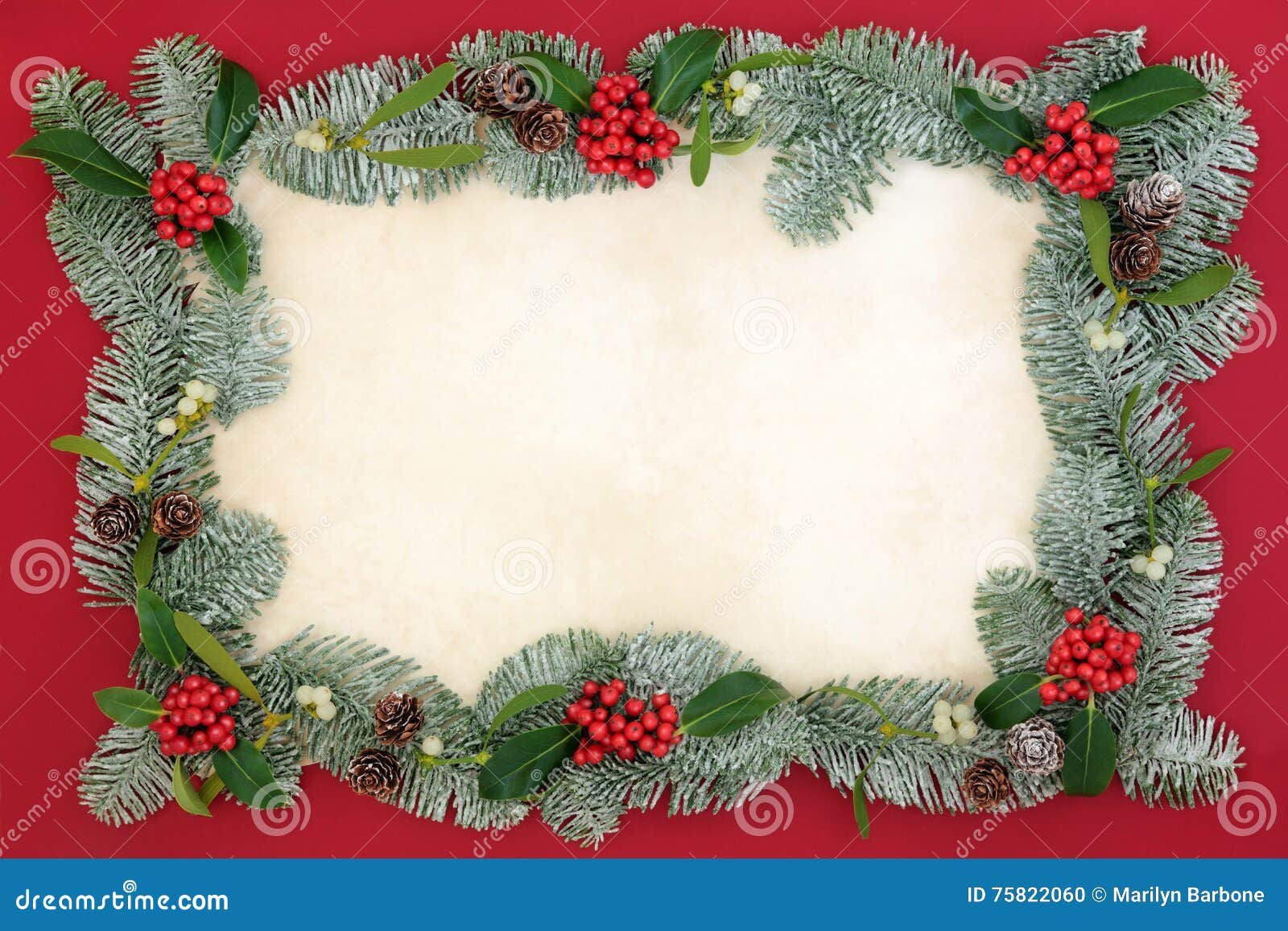Traditional Christmas Border Stock Photo - Image of parchment ...
