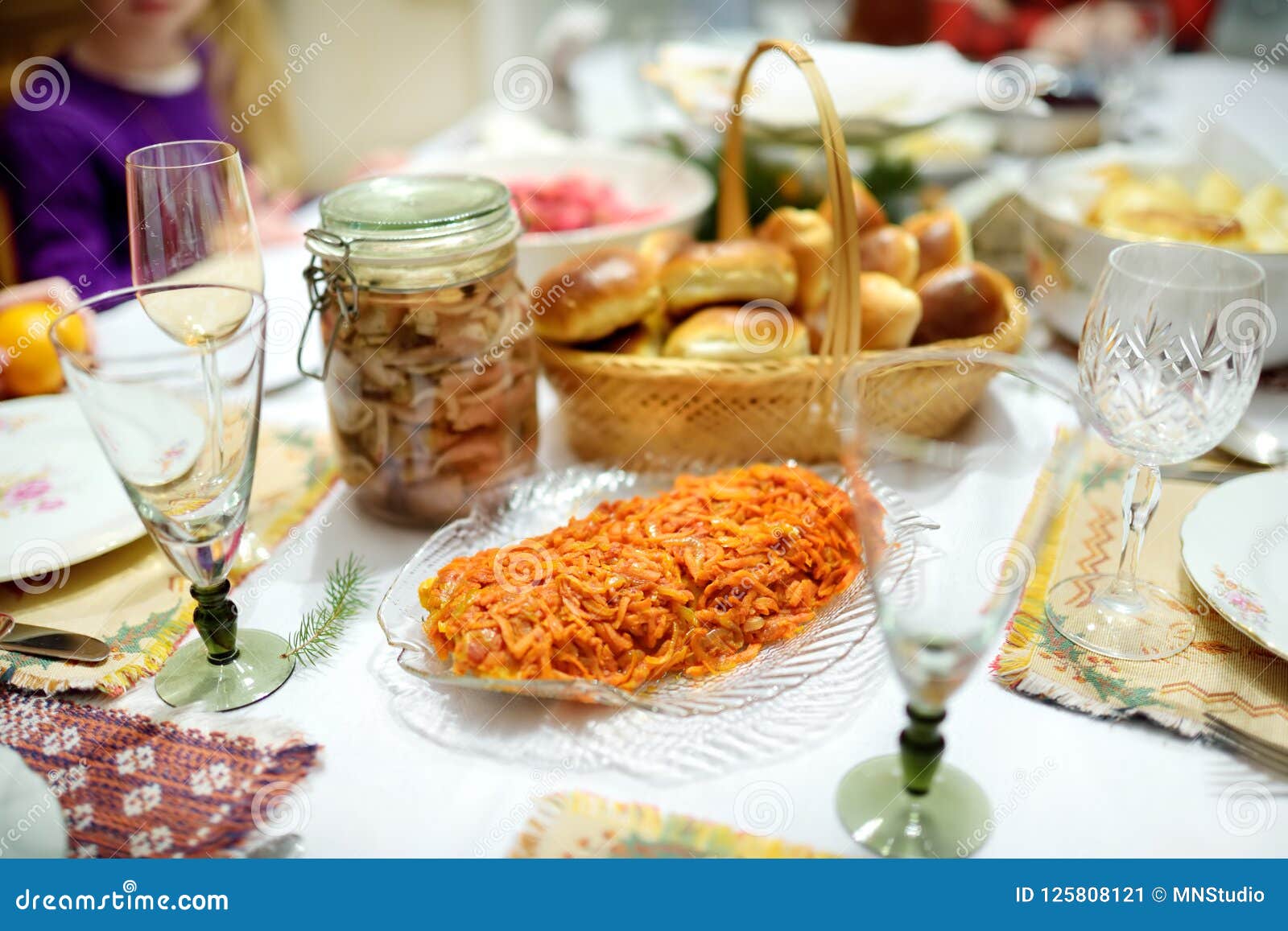 Traditional Christmas Eve Dinner In Lithuania, Held On The ...