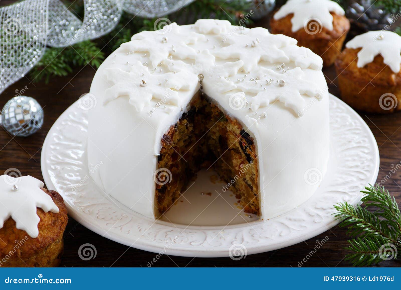 Traditional Christmas Fruit Cake Stock Photo Image of food, cooking