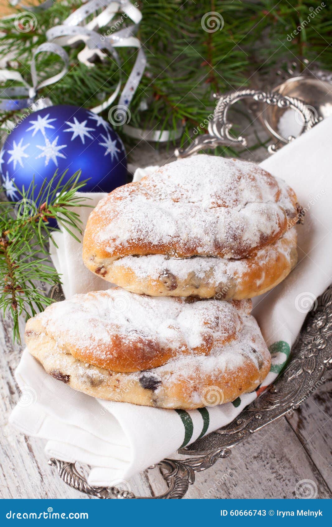 Traditional Christmas Stollen Stock Image - Image of dessert, christmas ...