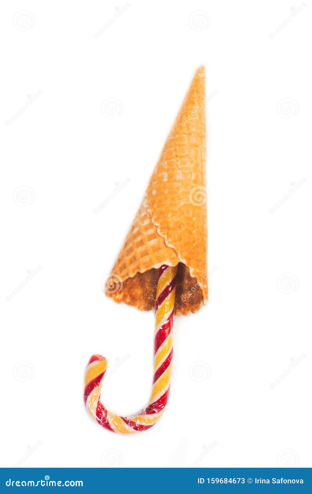 Traditional Christmas Sweets in the Horn , Candy Cane Sweets on White