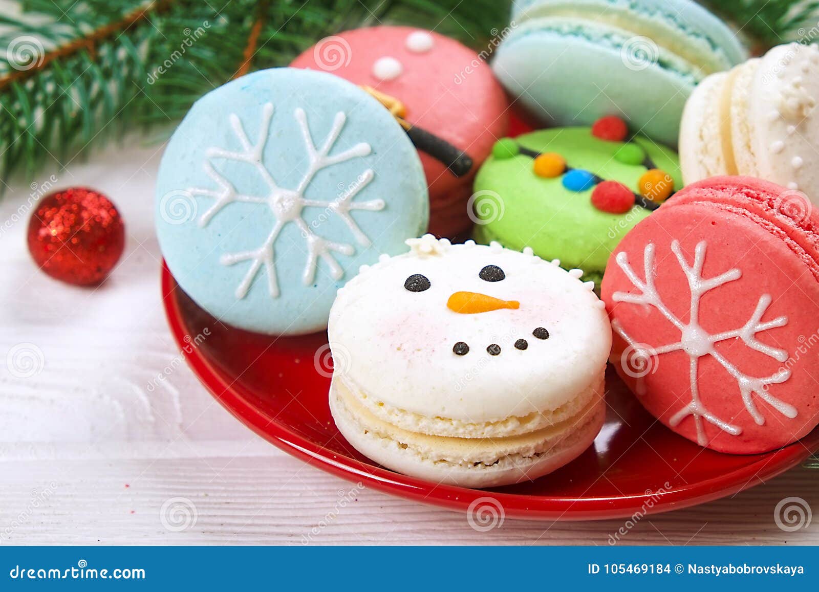 Traditional Christmas Themed French Macaroons Sweets in the Form ...