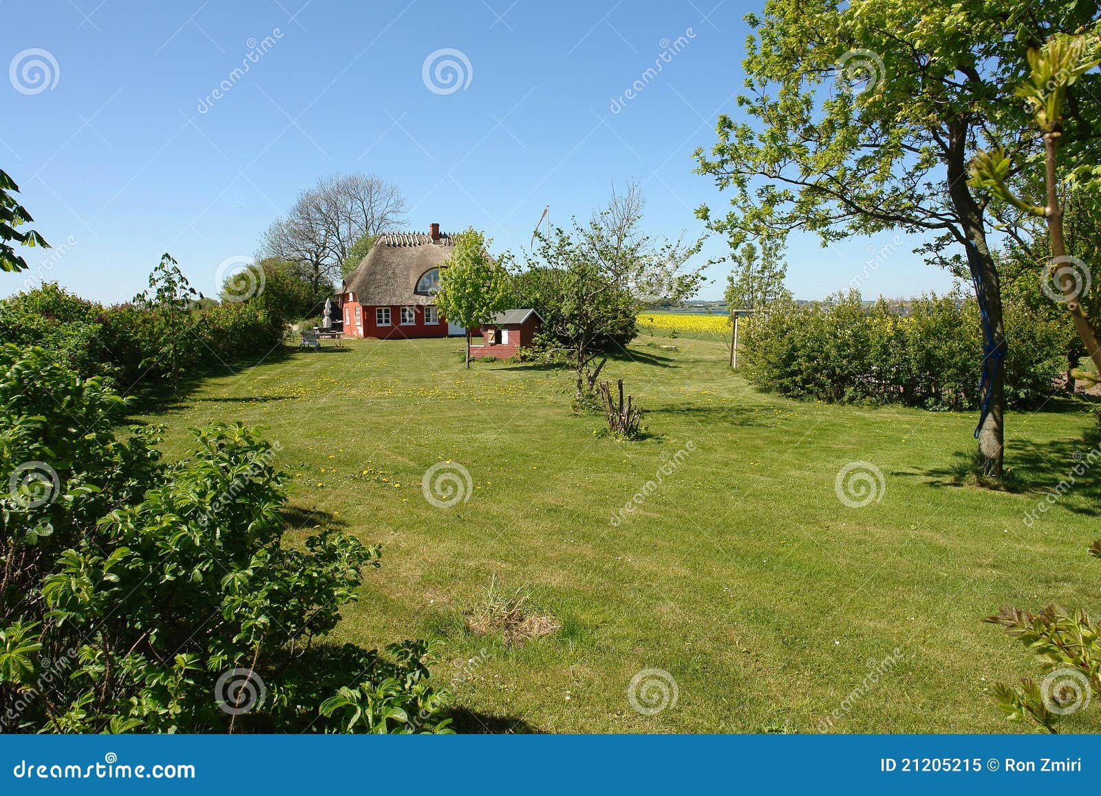 Traditional Classic Danish Country Thached House Stock Image Image of