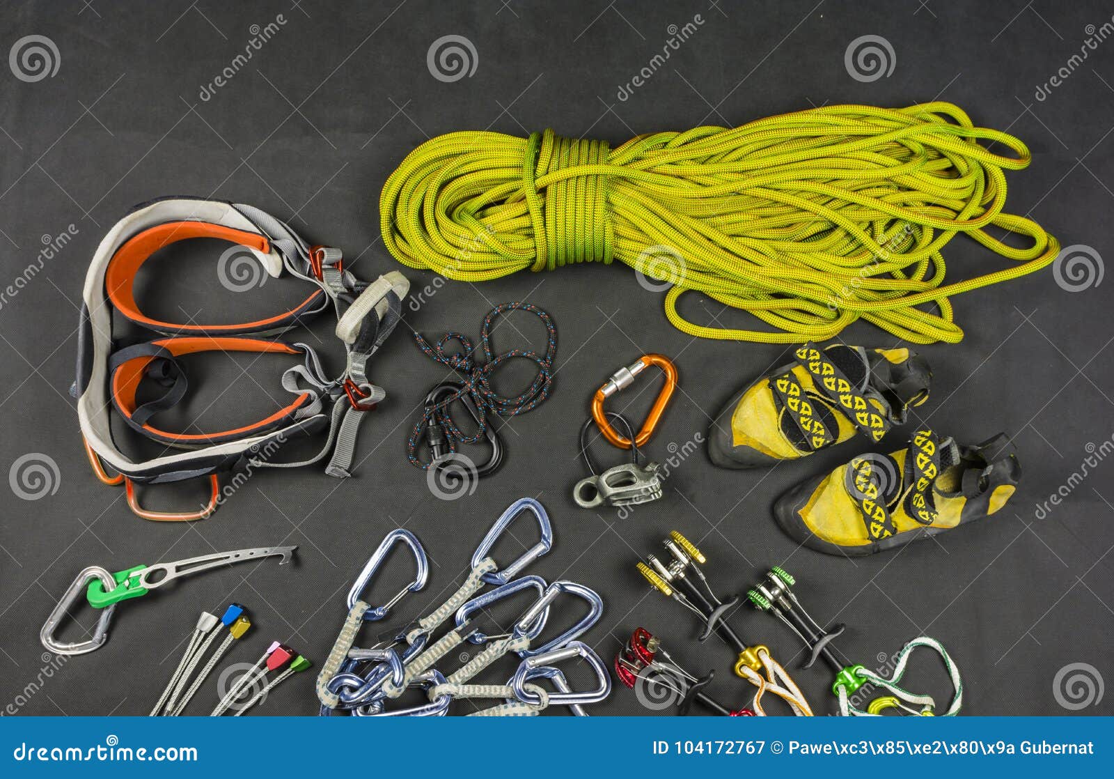 Traditional Climbing - Basic Equipment of the Climber. Stock Image ...