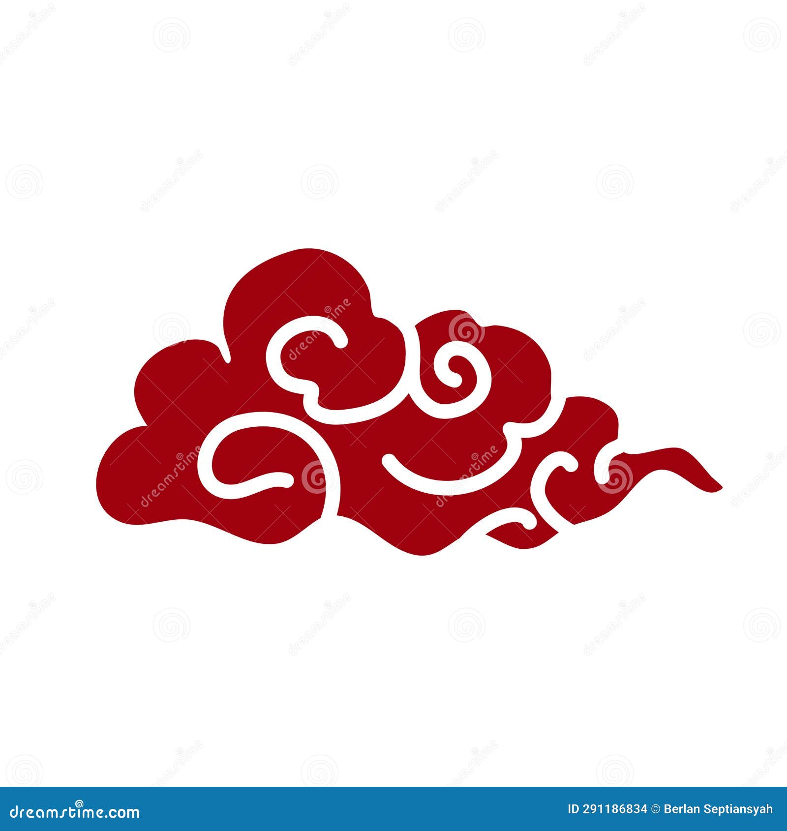 Traditional Cloud Blue Chinese Cloud Design Clipart Vector 4 Stock