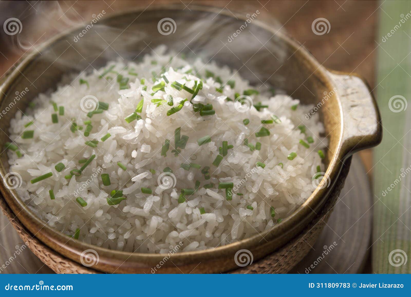 typical dish of hot rice with chives from colombia and latin america