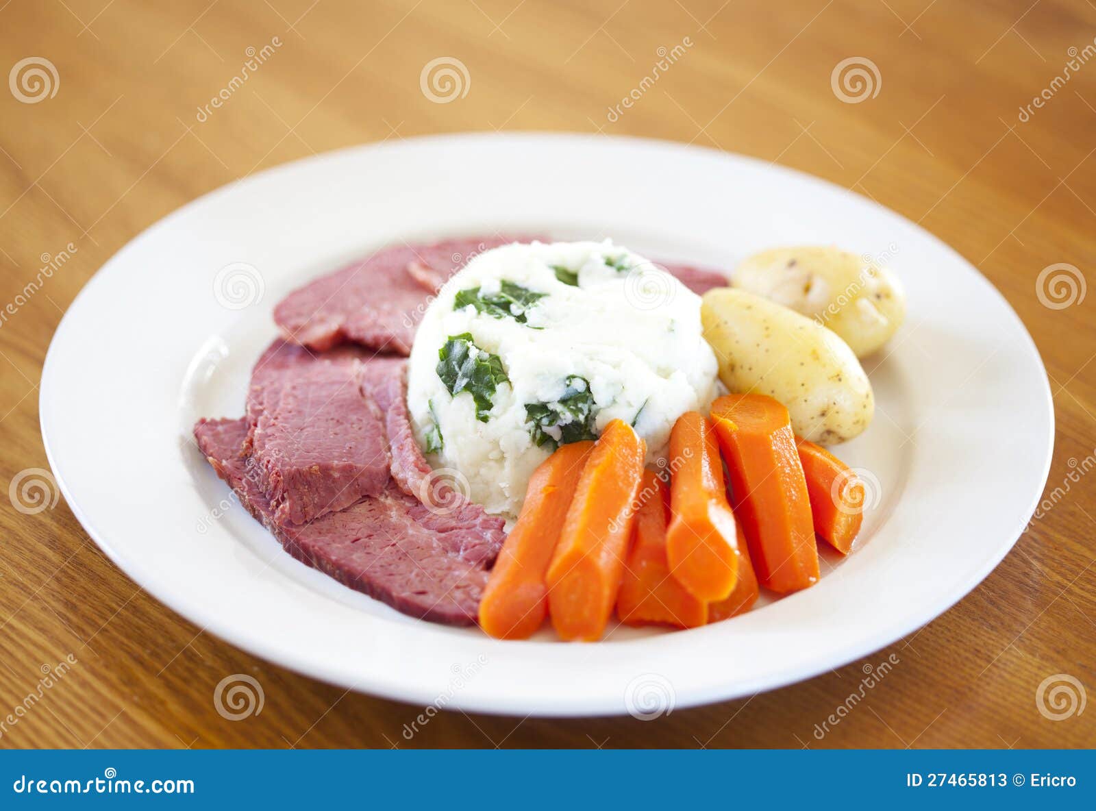Traditional Corned Beef Dinner Stock Image Image of colcannon, slices