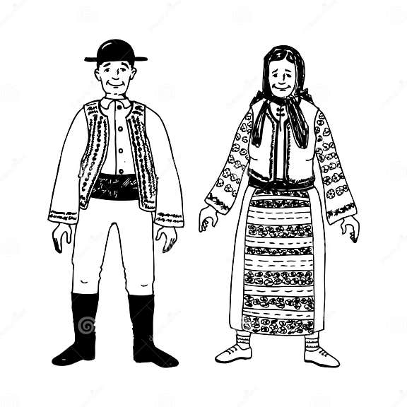 Traditional costumes stock illustration. Illustration of persons 22802671