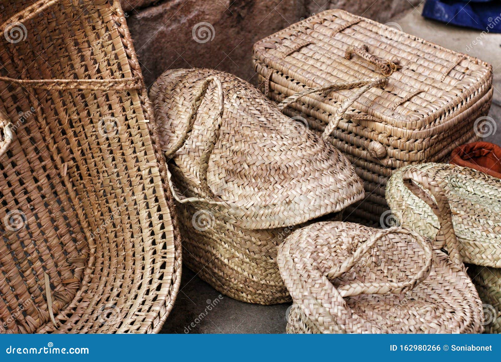 Traditional Craft Hemp Baskets in Elche, Spain Stock Photo Image of