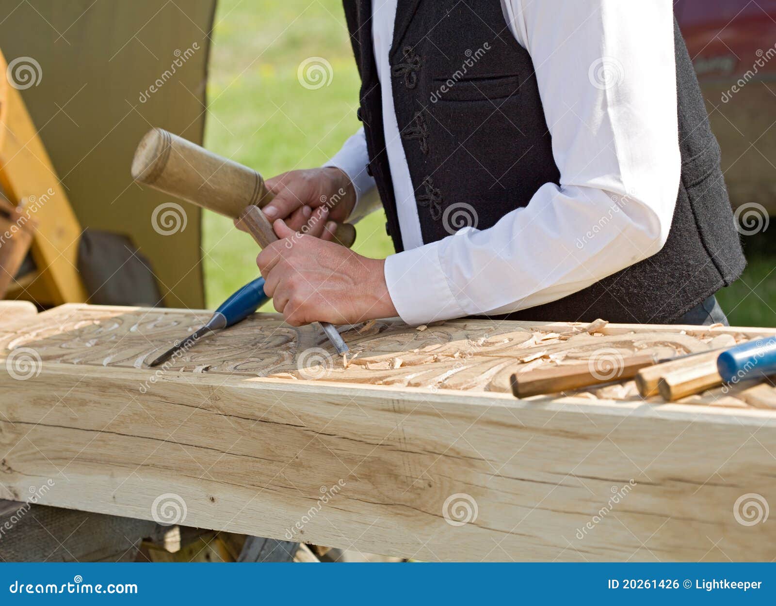 Traditional Craftsman Carving Wood Stock Photo Image of carve, board