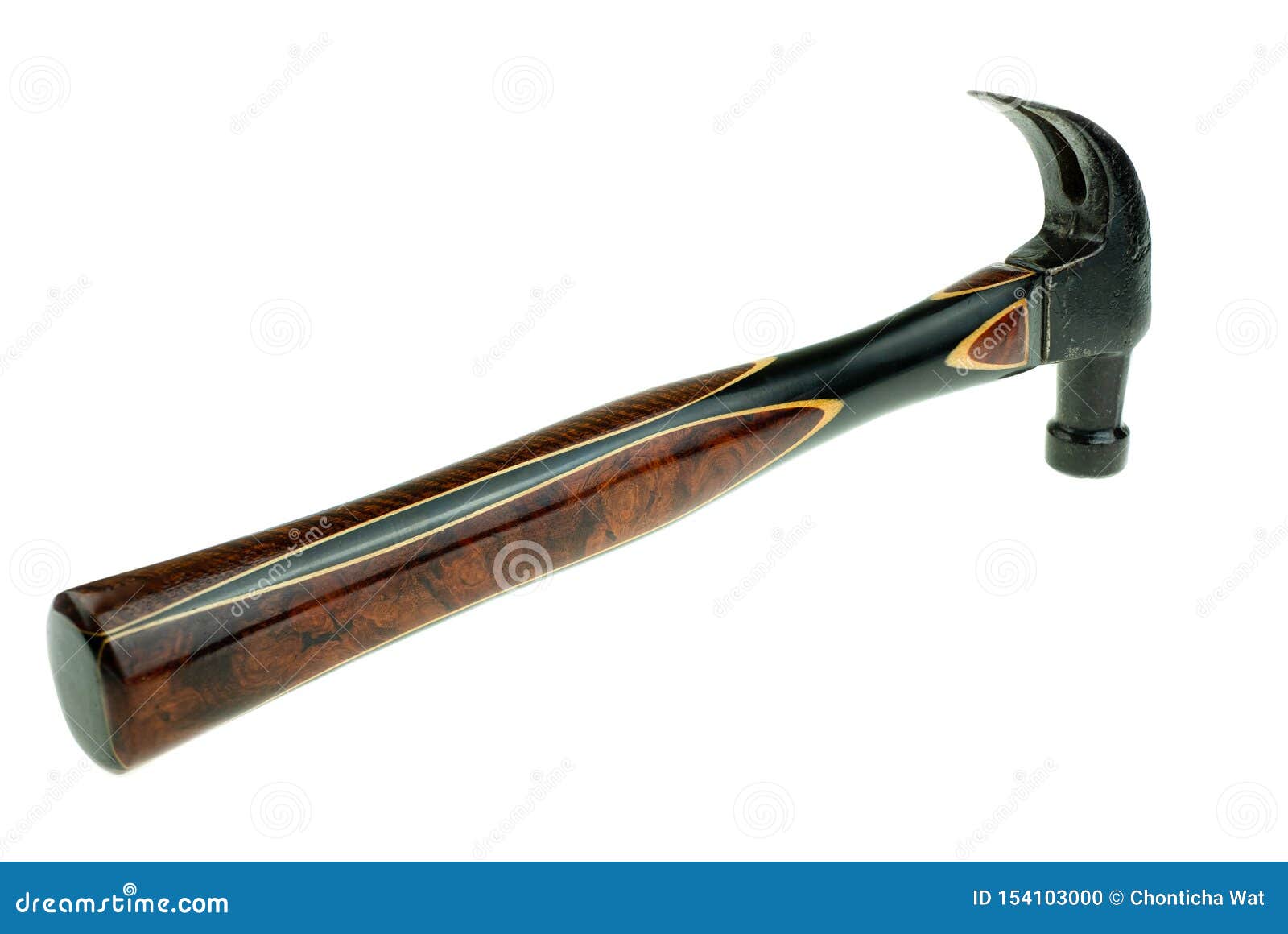 Traditional Curved Claw Hammer on White Background Stock Photo Image