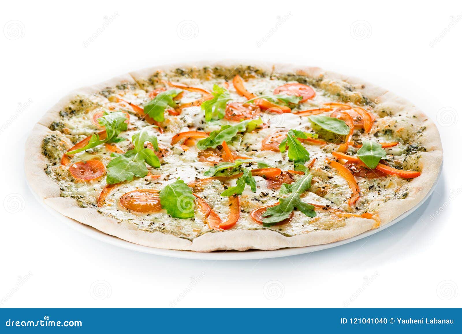 Traditional Delicious Italian Pizza with Tomato, Cheese, Pepper Stock ...