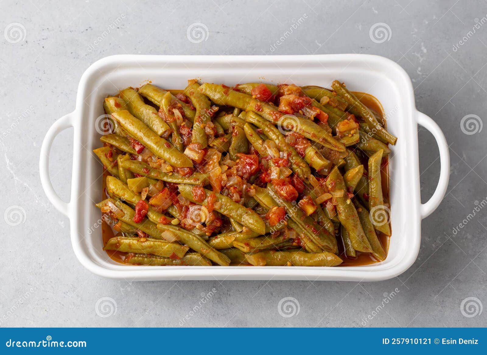 traditional delicious turkish food green beans with olive oil turkish name zeytinyagli taze fasulye