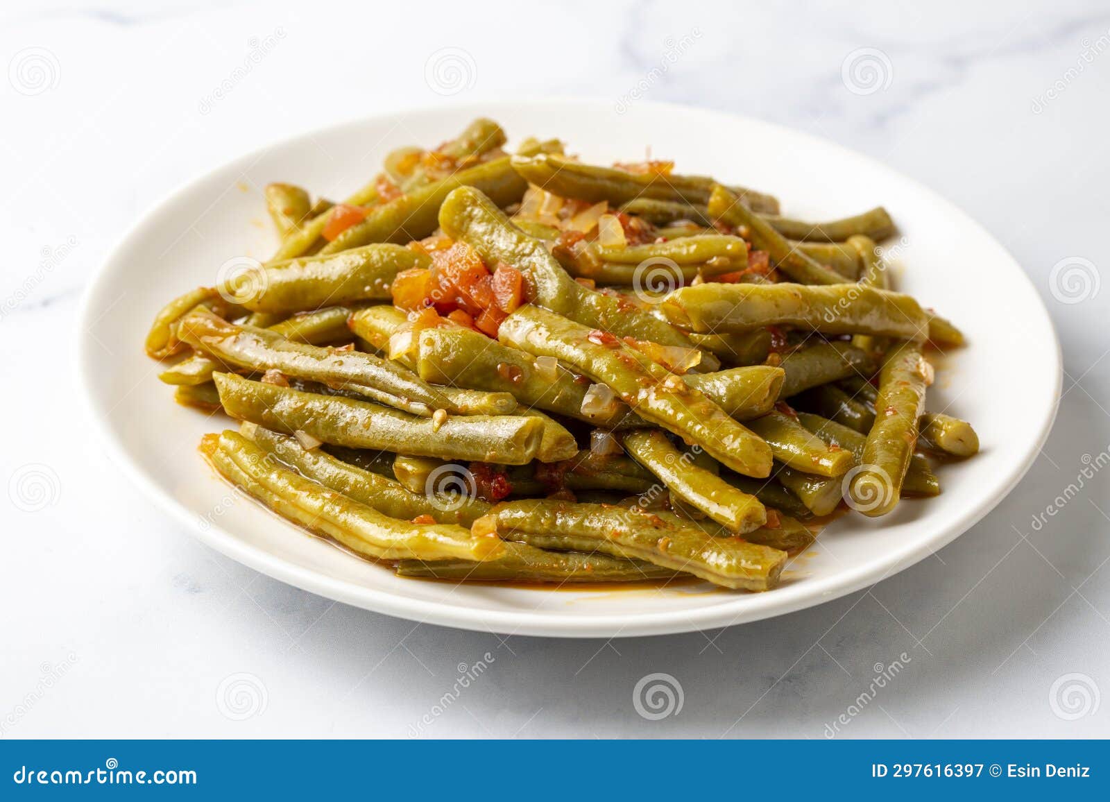 traditional delicious turkish food green beans with olive oil turkish name zeytinyagli taze fasulye
