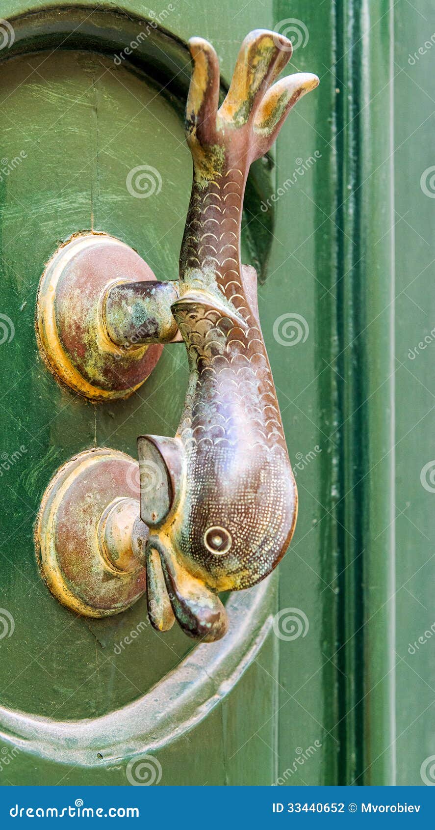 Traditional Door Handle, Malta Stock Photo Image of bronze, fish