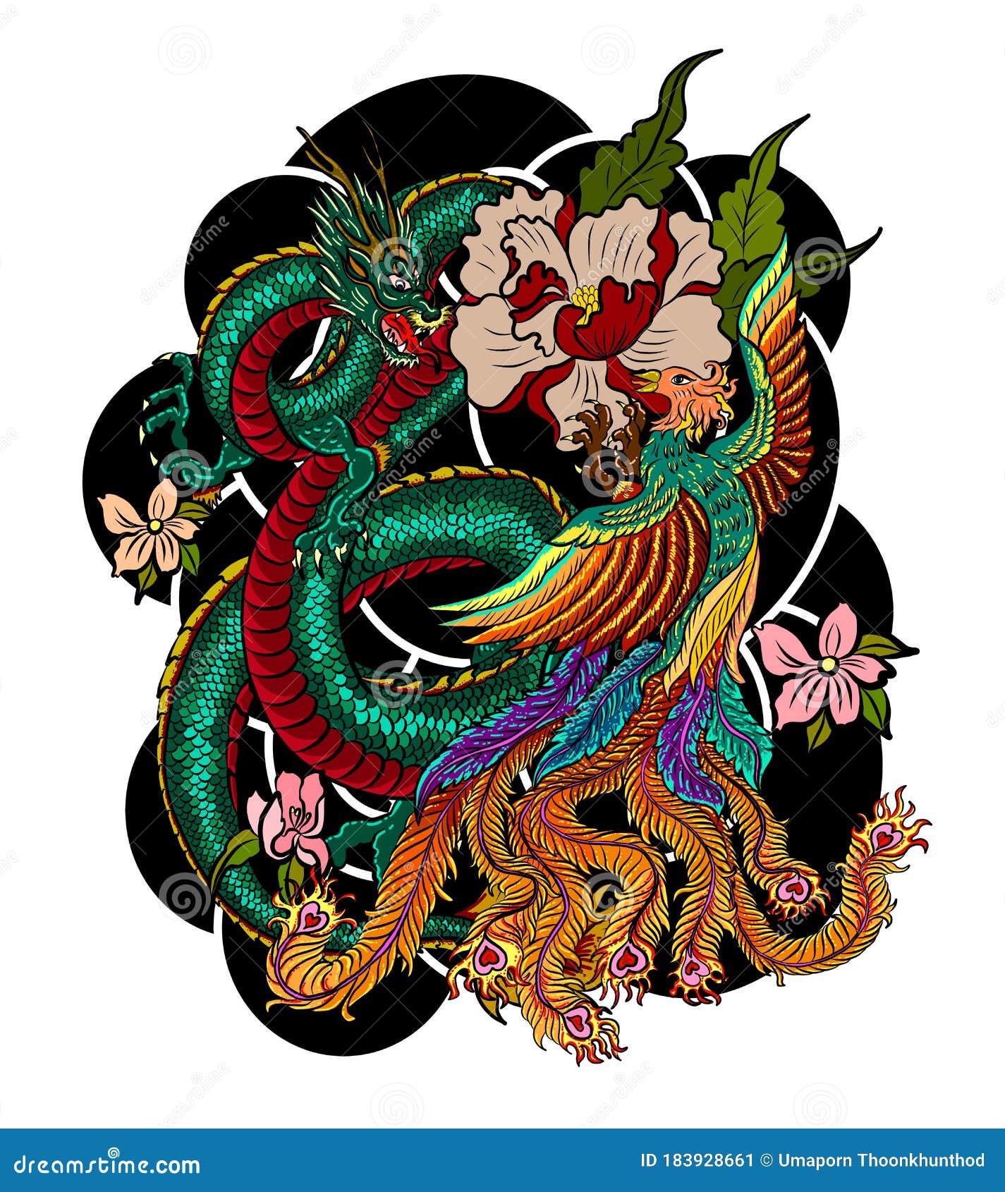 Dragon Tattoos Designs  Dragon Phoenix Tribal Tattoo HD Png Download   Transparent Png Image  PNGitem