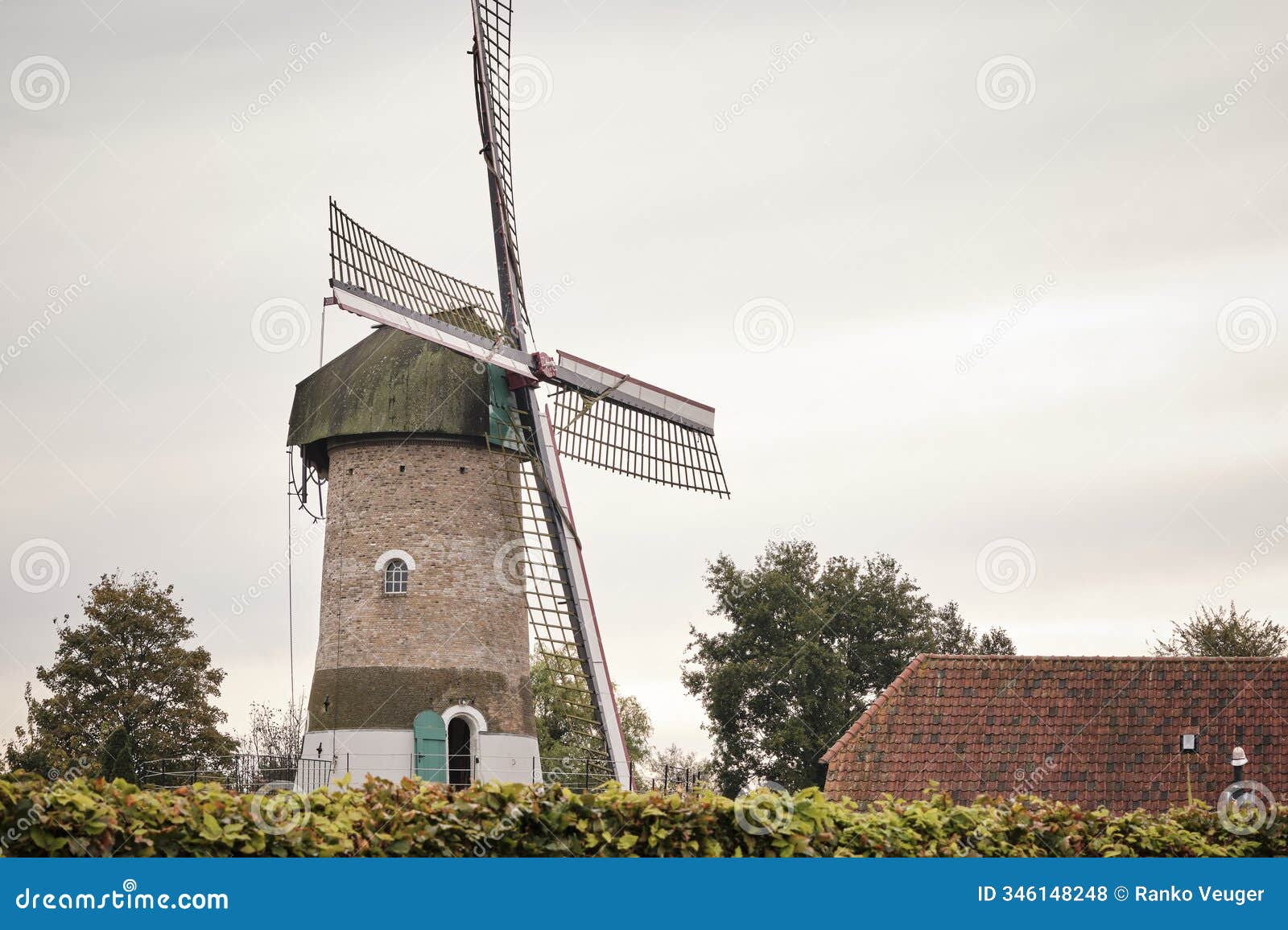 traditional dutch wind and watermill kilsdonkse molen, in heeswijk-dinther